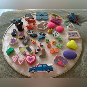 Bag of Colorful vintage eraser